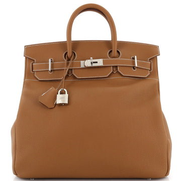 Hermes HAC Birkin Bag Brown Togo with Palladium Hardware 40