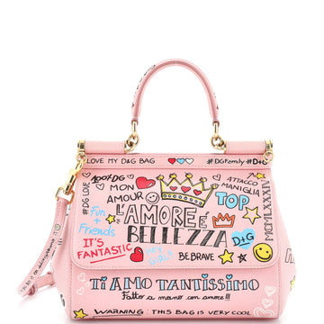 Dolce & Gabbana Miss Sicily Bag Printed Leather Small