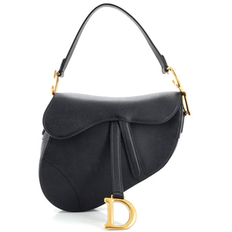 Christian Dior Saddle Handbag Leather Medium