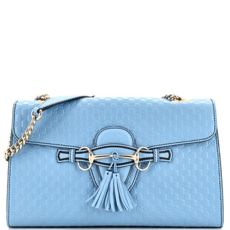 Gucci Emily Chain Flap Bag (Outlet) Microguccissima Leather Medium