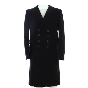 Saint Laurent Men's Double Breasted Long Coat Wool