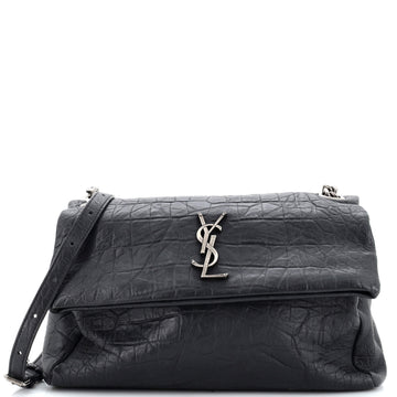 Saint Laurent West Hollywood Shoulder Bag Crocodile Embossed Leather Medium