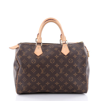 Louis Vuitton Speedy Handbag Monogram Canvas 30 Brown 2367101