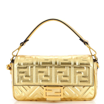 Fendi Baguette NM Bag Zucca Embossed Leather Medium