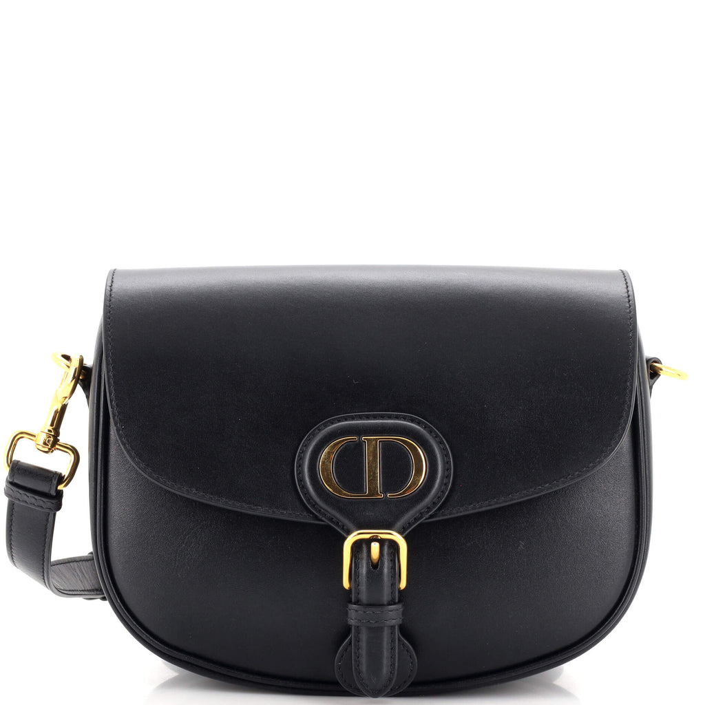 Christian Dior Bobby Flap Bag Leather Medium Black 2367211