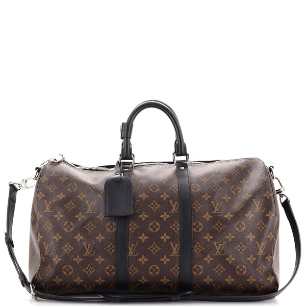 Louis Vuitton Keepall Bandouliere Bag Macassar Monogram Canvas 45 Brown