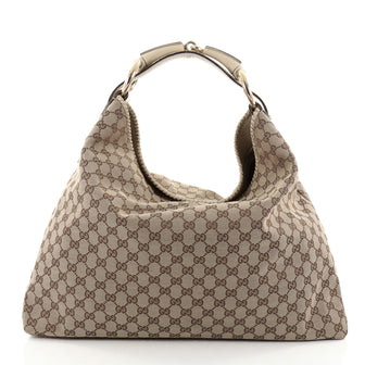Gucci Horsebit Hobo GG Canvas Large Brown 2367401