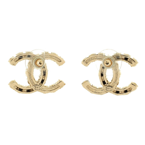 Chanel CC Dazzling Domino Stud Earrings Metal with Faux Pearls and ...
