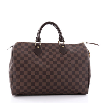 Louis Vuitton Speedy Handbag Damier 35 Brown 2367501