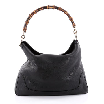 Gucci Diana Bamboo Convertible Shoulder Bag Leather Medium Black 2367601