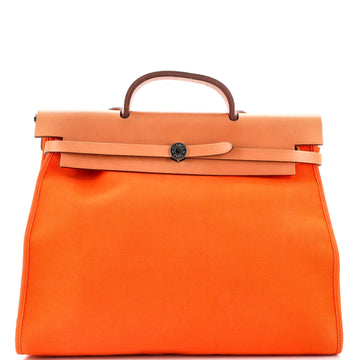 Hermes Herbag Zip Leather and Toile 39