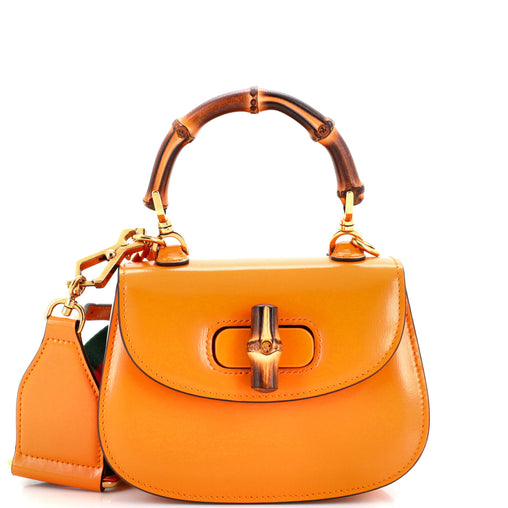Gucci Bamboo 1947 Top Handle Bag Leather Small Orange 2368302