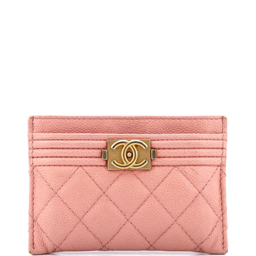 Chanel Boy Card Holder Quilted Lambskin