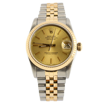 Rolex Oyster Perpetual Datejust Automatic Watch Stainless Steel and Yellow Gold 31