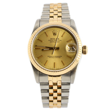 Rolex Oyster Perpetual Datejust Automatic Watch Stainless Steel and Yellow Gold 31