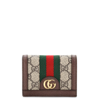 Gucci Ophidia French Flap Wallet GG Coated Canvas Compact