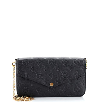 Louis Vuitton Black Monogram Empreinte Leather Pochette Felicie Bag