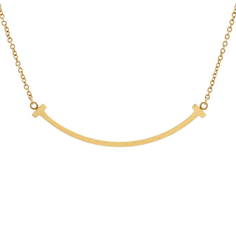 Tiffany & Co. T Smile Pendant Necklace 18K Yellow Gold Small