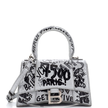 Balenciaga Graffiti Hourglass Top Handle Bag Leather XS