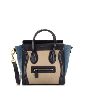 Celine Tricolor Luggage Bag Leather Nano