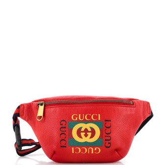 Gucci Logo Belt Bag Printed Leather Small