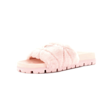 Prada Women's Fussbet Slide Sandals Quilted Shearling