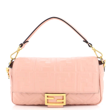 Fendi Baguette NM Bag Zucca Embossed Leather Medium