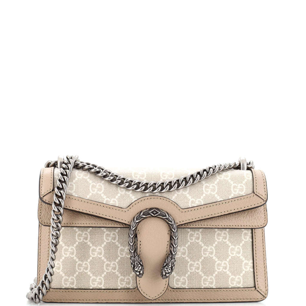 Neutral GG-Supreme mini canvas and leather cross-body bag, Gucci