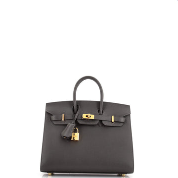 Hermes Birkin Sellier Bag Grey Madame with Gold Hardware 25