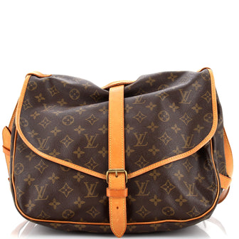 Louis Vuitton Saumur Handbag Monogram Canvas 35