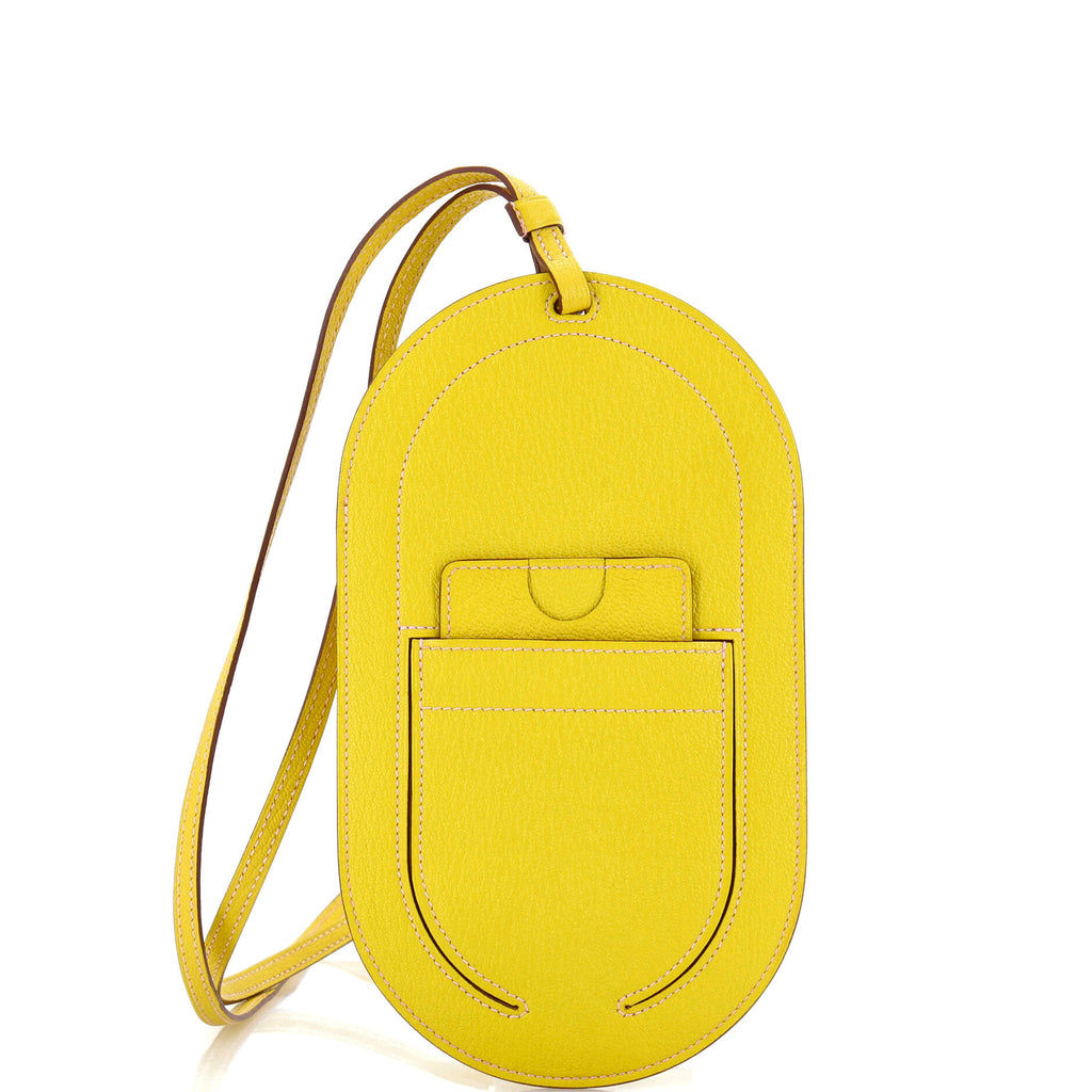 Hermes In-The-Loop Phone To Go Case Leather GM Yellow 2370951