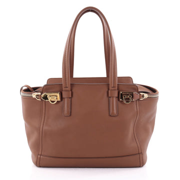 Salvatore Ferragamo Verve Tote Leather Medium Brown 2371801