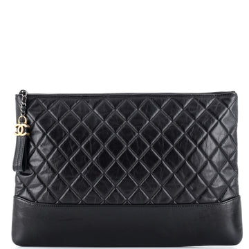 Chanel Gabrielle O Case Clutch Quilted Aged Calfskin Large