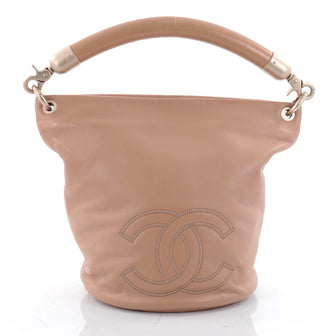 Chanel Vintage CC Handle Bucket Bag Leather Large 2372203