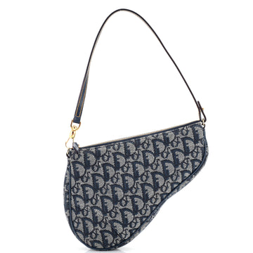 Christian Dior Vintage Saddle Bag Diorissimo Canvas Mini