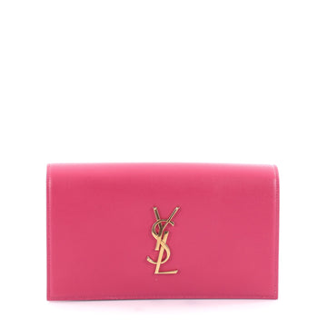 Saint Laurent Classic Monogram Clutch Leather Large Pink 2373102