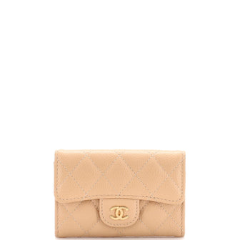 Chanel Classic Flap Card Case Quilted Caviar