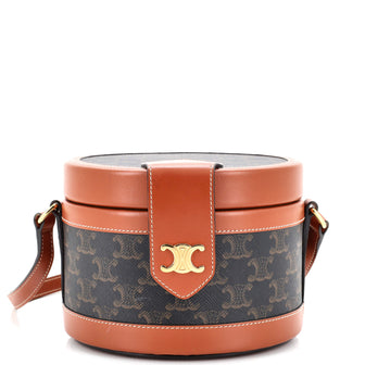 Celine Tambour Bag Triomphe Coated Canvas Medium