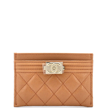 Chanel Boy Card Holder Quilted Caviar