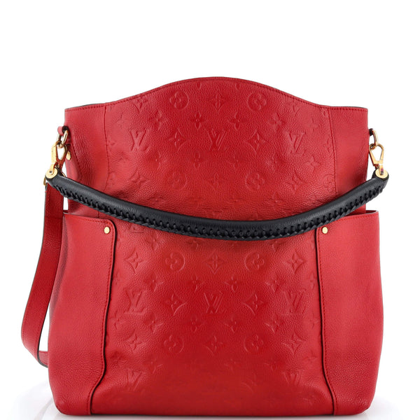 Louis Vuitton Bagatelle Hobo Monogram Empreinte Leather Red