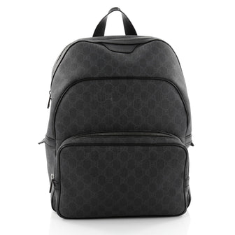 Gucci Zip Pocket Backpack GG Coated Canvas Medium Black 2374001