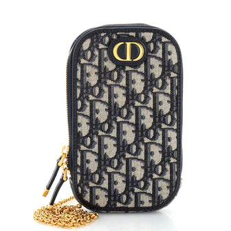 Christian Dior 30 Montaigne Phone Holder on Chain Oblique Canvas