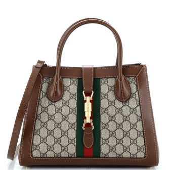 Gucci Jackie 1961 Web Tote GG Canvas and Leather Medium