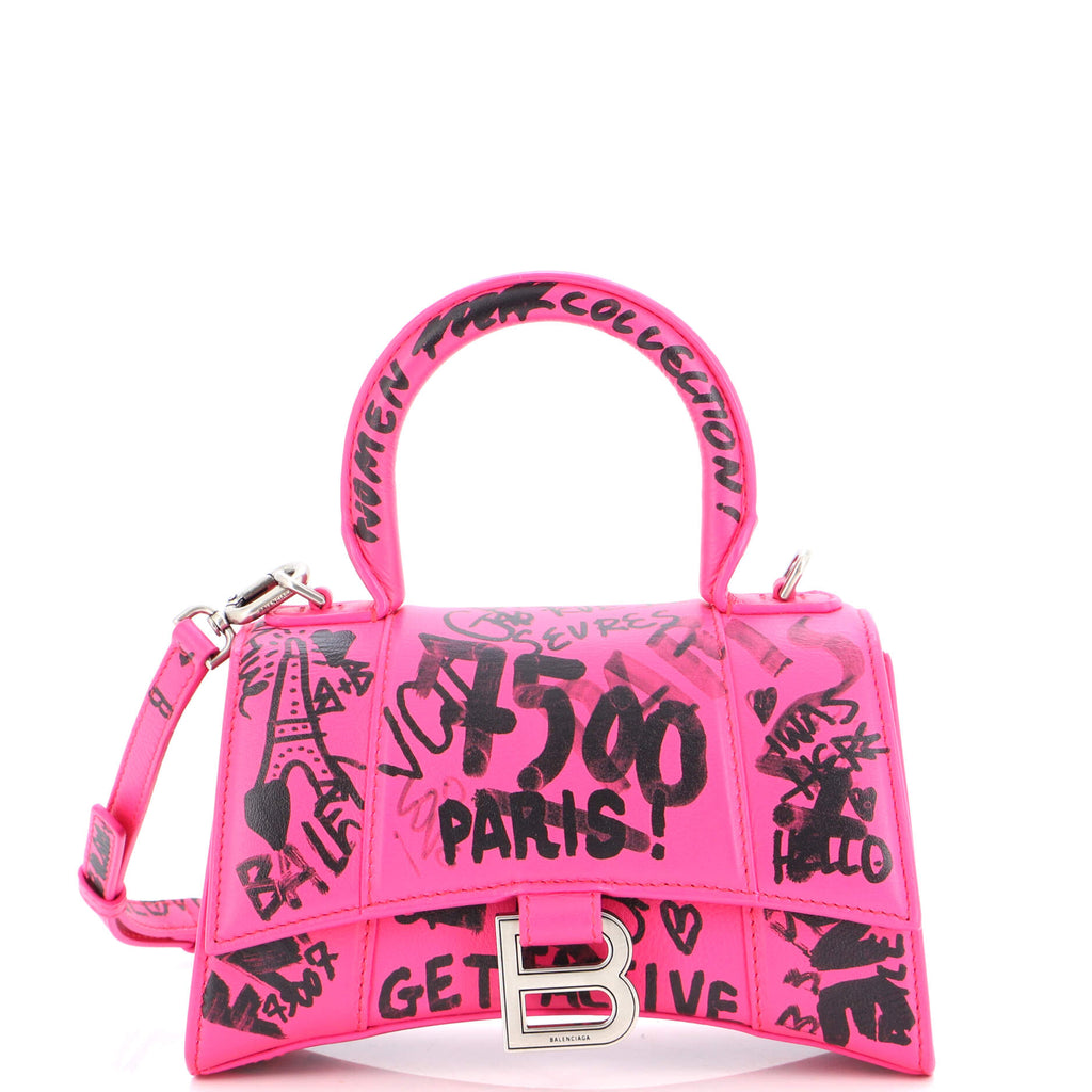 balenciaga graffiti bag pink