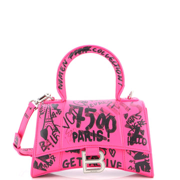 Balenciaga Graffiti Hourglass Top Handle Bag Leather XS
