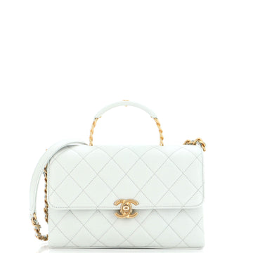 Chanel Carry Me Top Handle Flap Bag Quilted Caviar Small