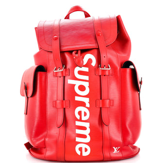 Louis Vuitton Christopher Backpack Limited Edition Supreme Epi Leather PM  Red 2375111