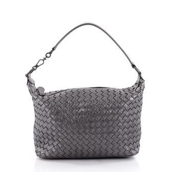 Bottega Veneta Zip Hobo Intrecciato Nappa Small Silver