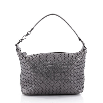 Bottega Veneta Zip Hobo Intrecciato Nappa Small Silver