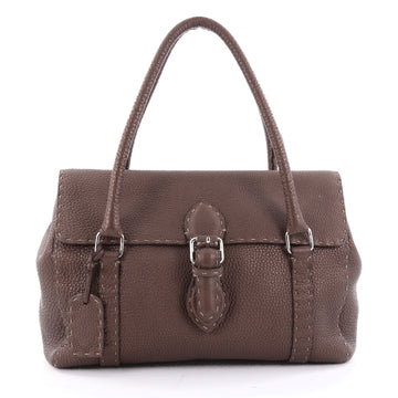 Fendi Selleria Linda Satchel Pebbled Leather Medium 2375502
